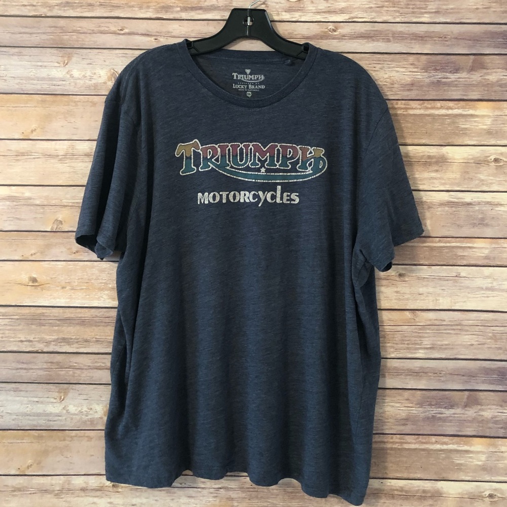 Lucky Brand Triumph Motorcycles t-shirt tee XXL